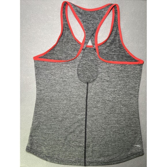 Adidas Racerback Tank Top Womens Medium Gray Pink Trim Climalite - Picture 6 of 8